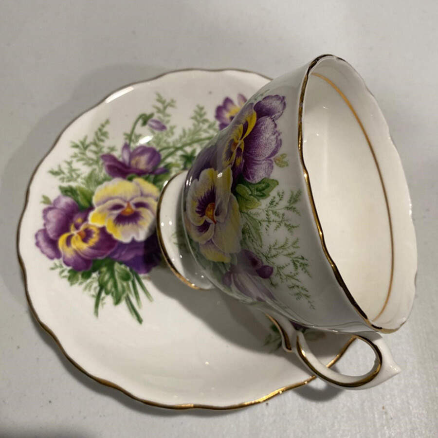7102 Footed Cup & Saucer Set by Royal Vale-1