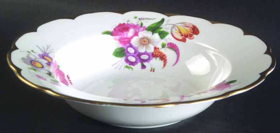 Lady Angela (Scalloped Gold Trim) Rim Soup Bowl by Royal Albert-1