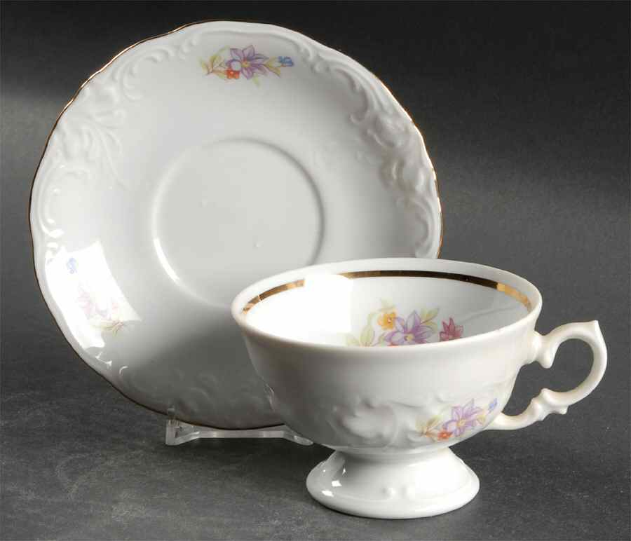 RKT1 Footed Cup & Saucer Set by Royal Kent (Poland)-1