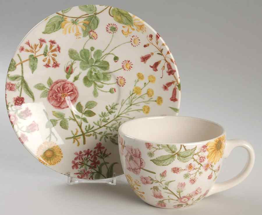 Hedgerow (Earthenware, Wildflowers) Jumbo Cup & Saucer Set by Royal Stafford-1