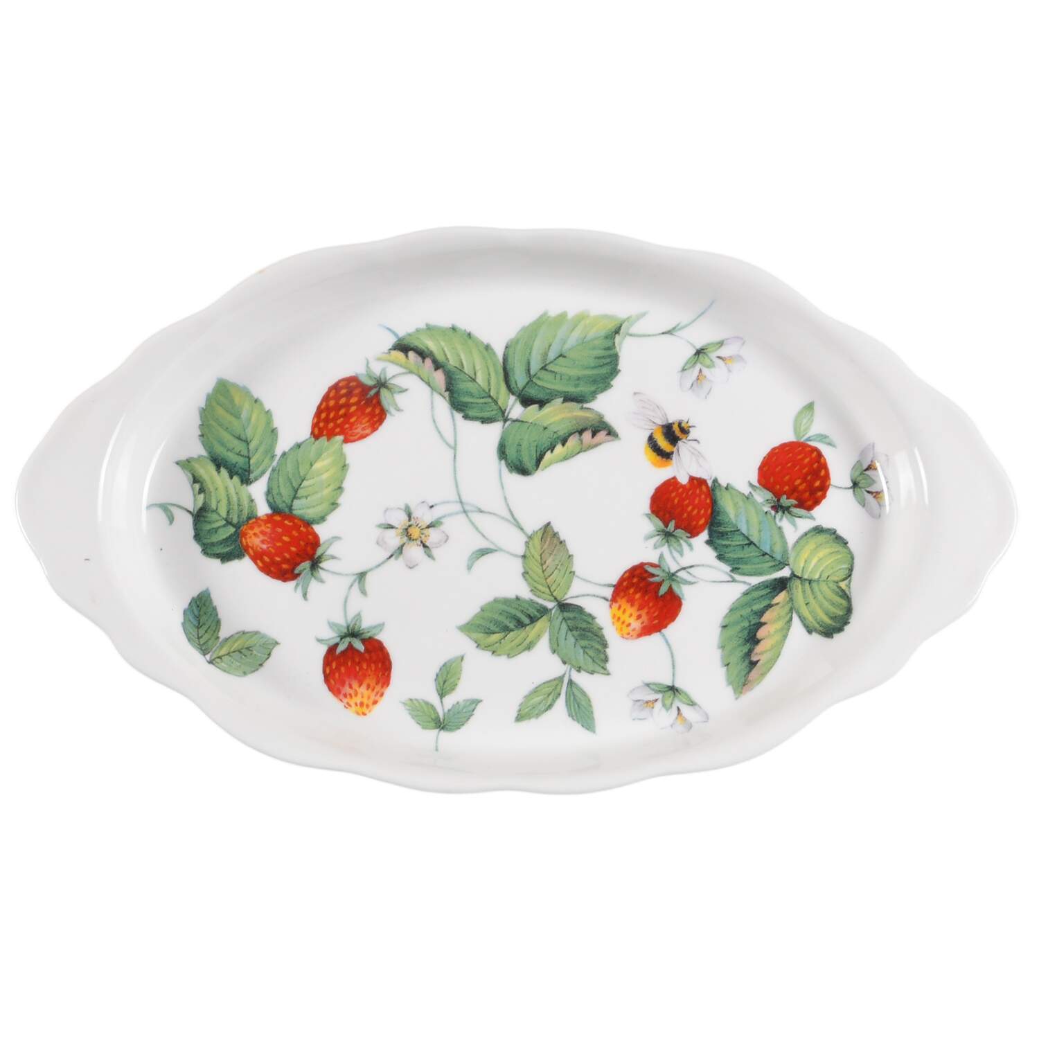 Alpine Strawberry 10" Oval Serving Platter by Roy Kirkham-1