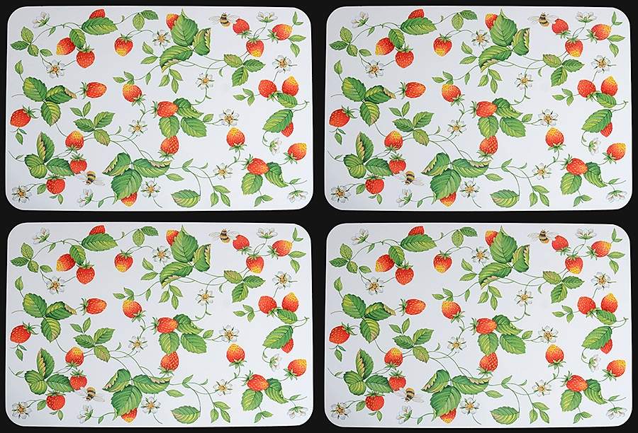 Alpine Strawberry Large Corkboard Placemat - Set of 4 by Roy Kirkham-1