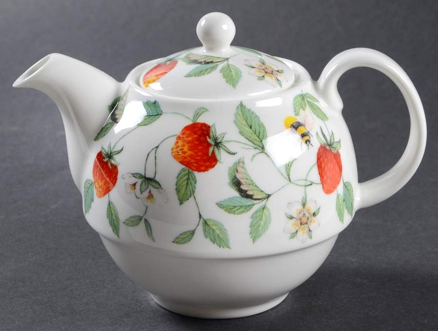 Alpine Strawberry Tea for 1-Teapot & Lid No Cup or Saucer by Roy Kirkham-1