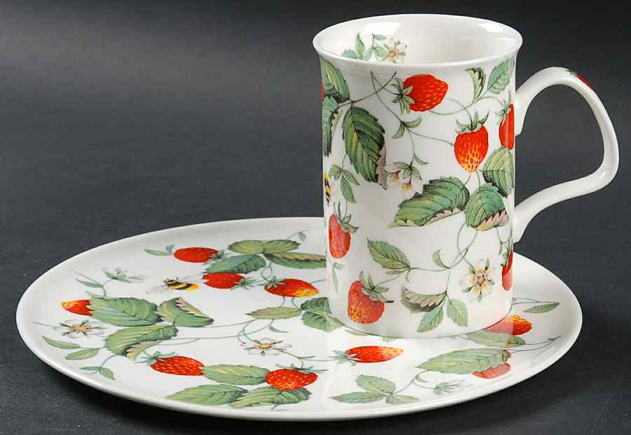 Alpine Strawberry TV Tray Set-Tray & Lancaster Mug by Roy Kirkham-1