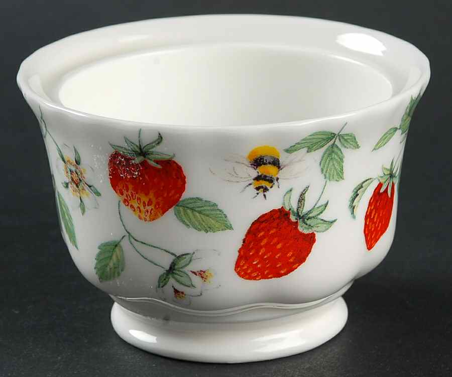 Alpine Strawberry Sugar Bowl No Lid by Roy Kirkham-1
