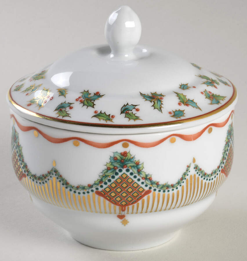 Christmas Joy Sugar Bowl & Lid by Royal Copenhagen-1