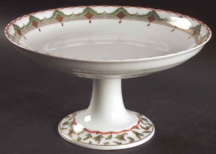 Christmas Joy 10" Diameter Pedestal Cake Stand by Royal Copenhagen-1