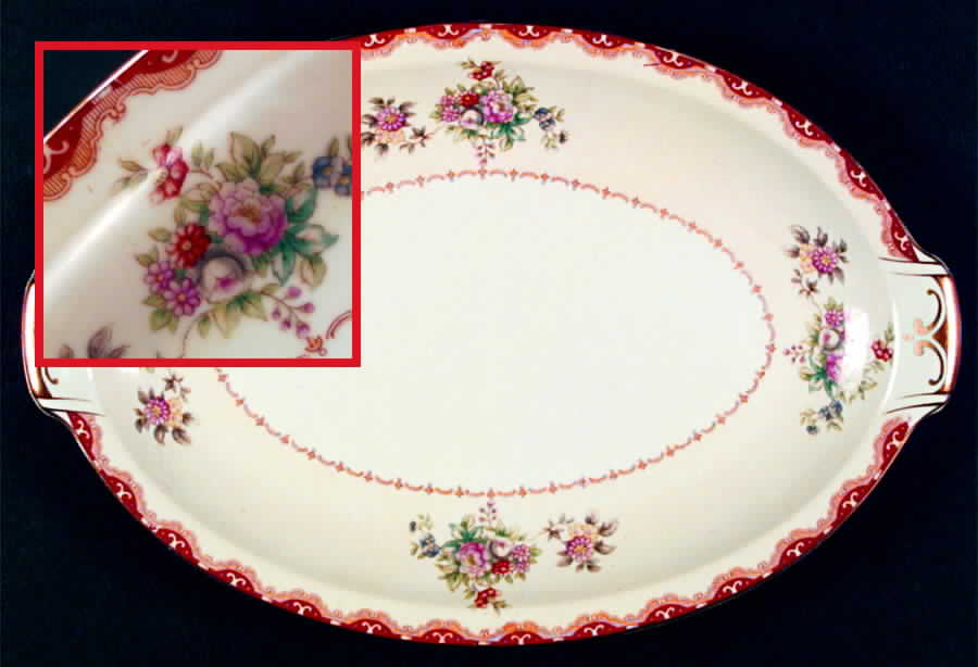 Rutland (Squiggly Verge, Occ Japan) 12" Oval Serving Platter by Royal Embassy-1
