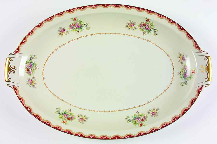 Rutland (Squiggly Verge, Occ Japan) 17" Oval Serving Platter by Royal Embassy-1
