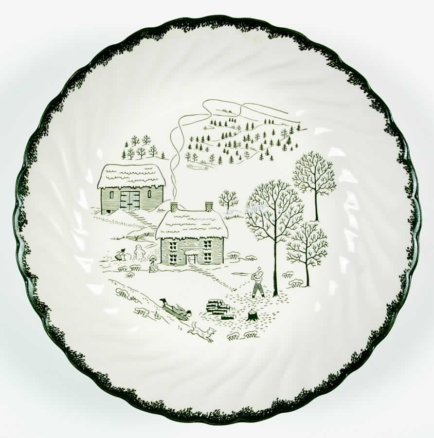 Countryside (Winter) 9" Round Vegetable Bowl by Royal (USA)-1