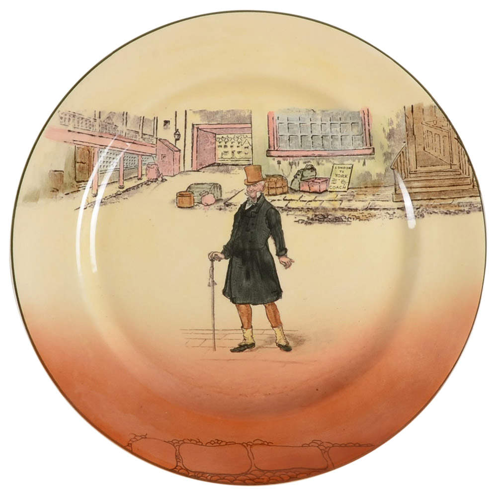 Dickens (Green Trim) Dinner Plate by Royal Doulton-1