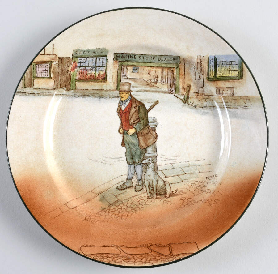Dickens (Green Trim) Luncheon Plate by Royal Doulton-1