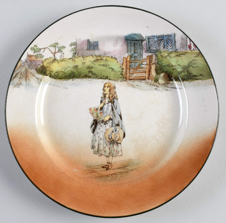 Dickens (Green Trim) Luncheon Plate by Royal Doulton-1