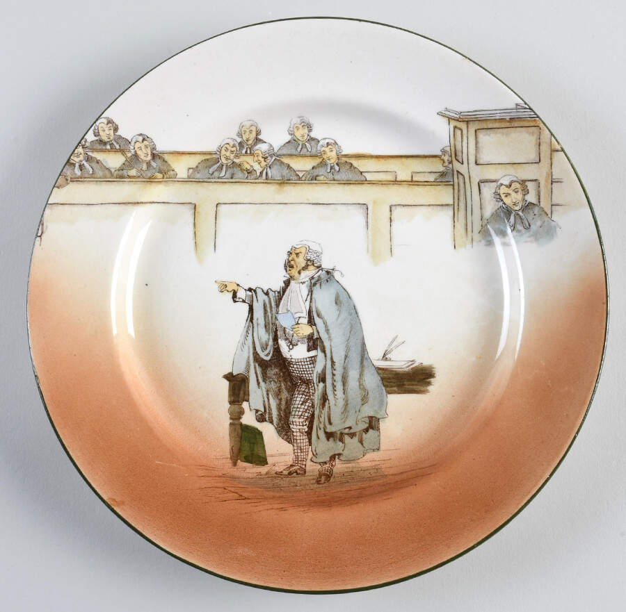 Dickens (Green Trim) Luncheon Plate by Royal Doulton-1