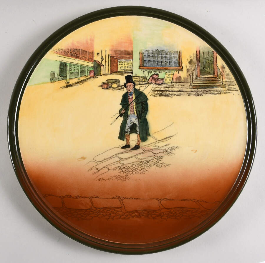 Dickens (Green Trim) Plate Wall by Royal Doulton-1