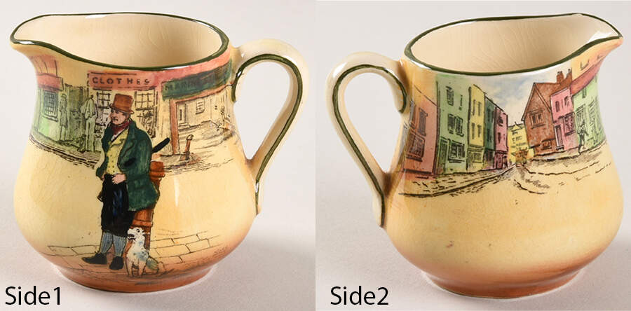 Dickens (Green Trim) Mini Creamer by Royal Doulton-1