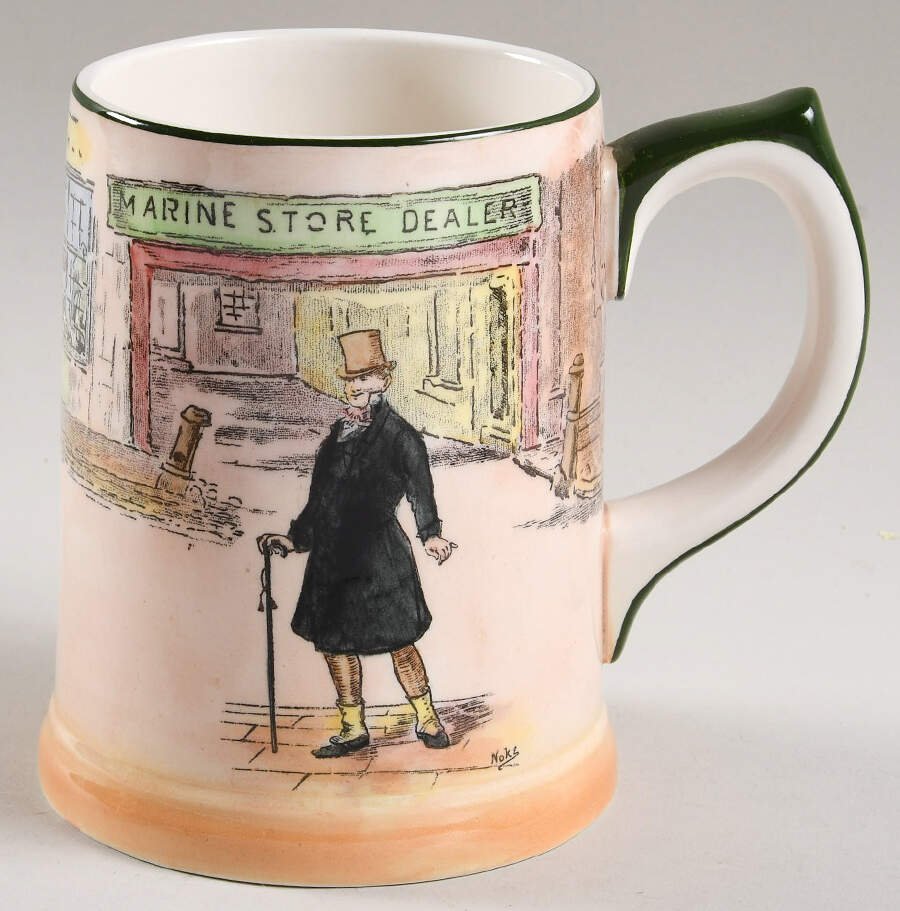 Dickens (Green Trim) Tankard by Royal Doulton-1