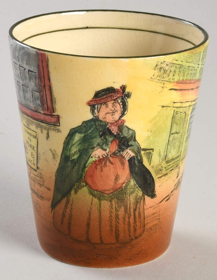 Dickens (Green Trim) 6 Oz China Juice Tumbler by Royal Doulton-1