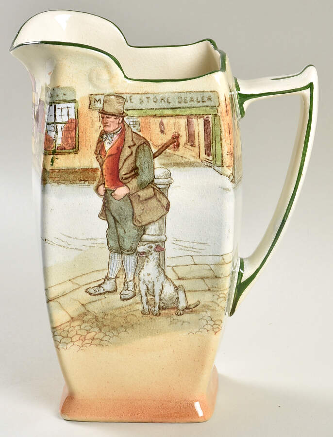 Dickens (Green Trim) 34 Oz Jug by Royal Doulton-1