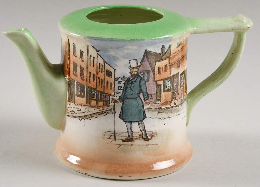 Dickens (Green Trim) Mini Teapot No Lid by Royal Doulton-1