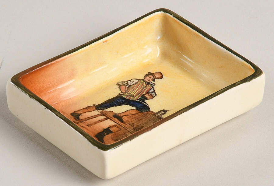 Dickens (Green Trim) 2" Ashtray by Royal Doulton-1