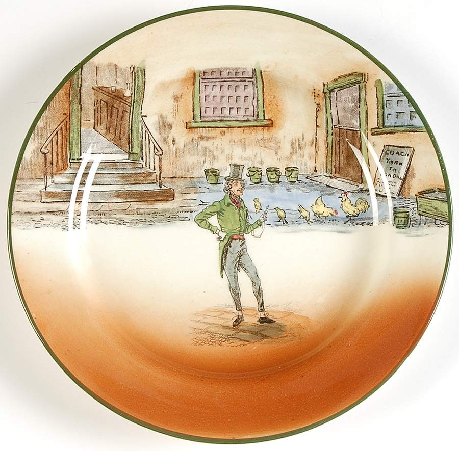 Dickens (Green Trim) Bread & Butter Plate by Royal Doulton-1