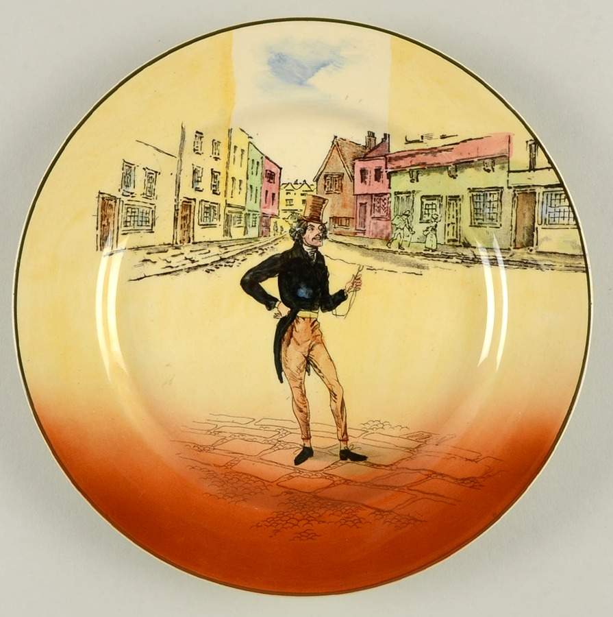 Dickens (Green Trim) Salad Plate by Royal Doulton-1