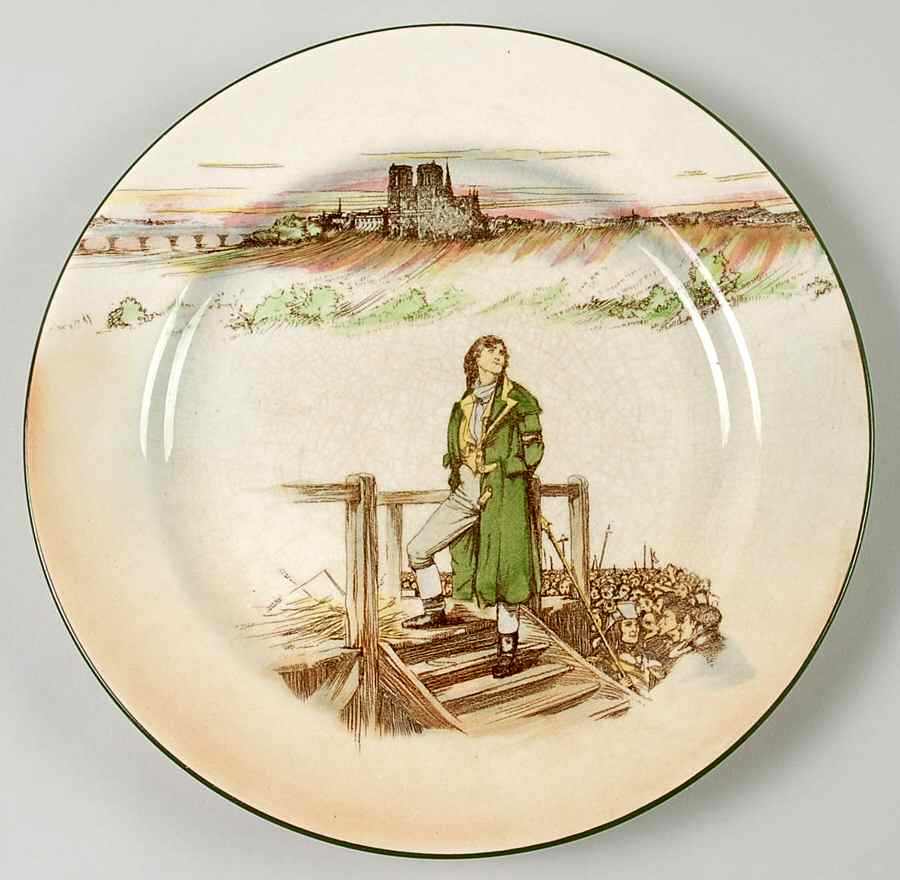 Dickens (Green Trim) Salad Plate by Royal Doulton-1