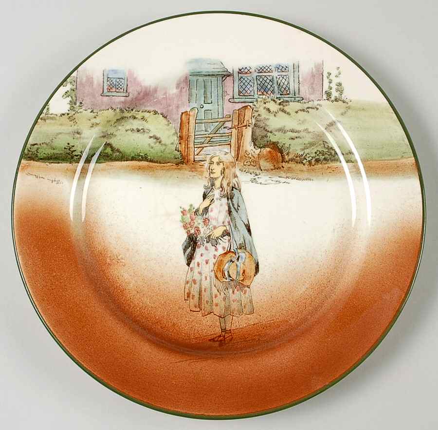 Dickens (Green Trim) Salad Plate by Royal Doulton-1