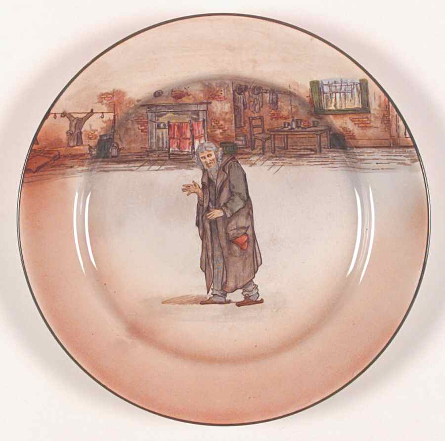 Dickens (Green Trim) Dinner Plate by Royal Doulton-1