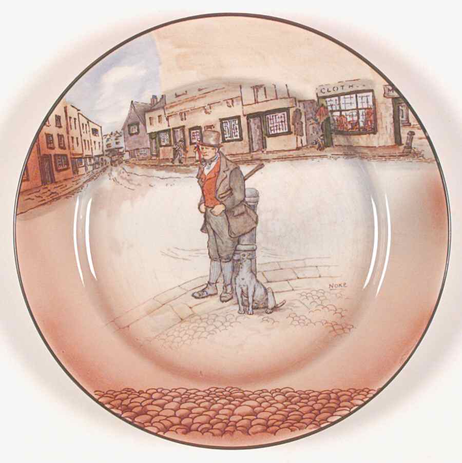 Dickens (Green Trim) Dinner Plate by Royal Doulton-1
