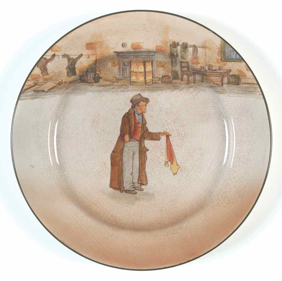 Dickens (Green Trim) Dinner Plate by Royal Doulton-1