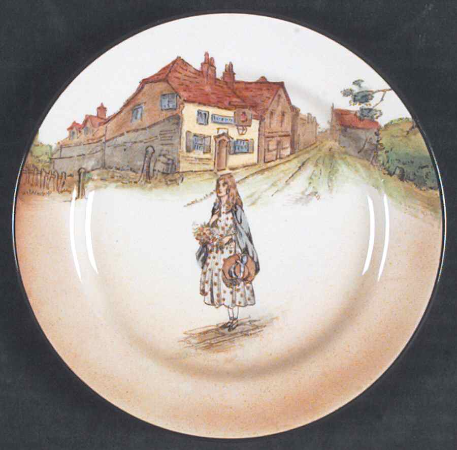 Dickens (Green Trim) Bread & Butter Plate by Royal Doulton-1