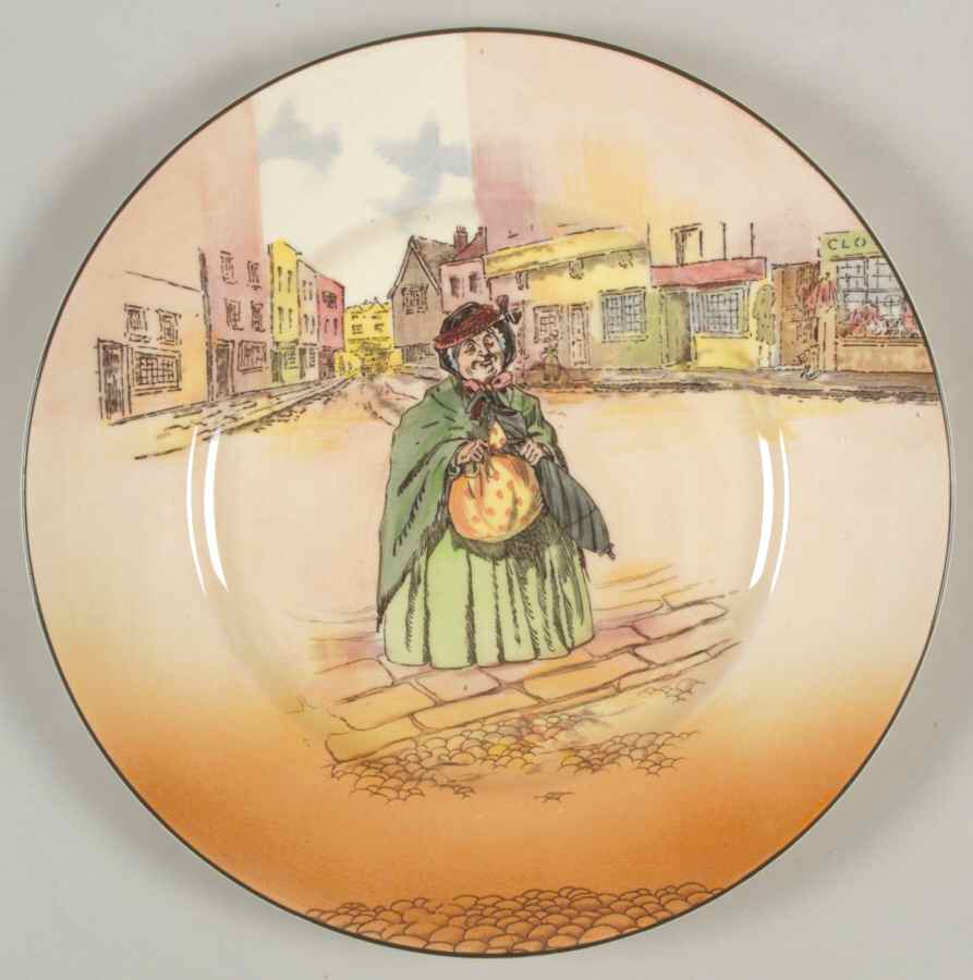 Dickens (Green Trim) Dinner Plate by Royal Doulton-1