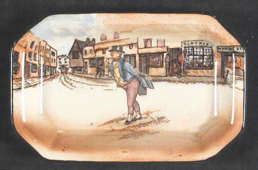 Dickens (Green Trim) Soap Dish by Royal Doulton-1