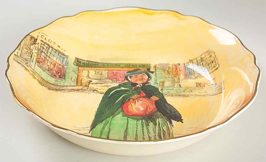 Dickens (Green Trim) Coupe Soup Bowl by Royal Doulton-1