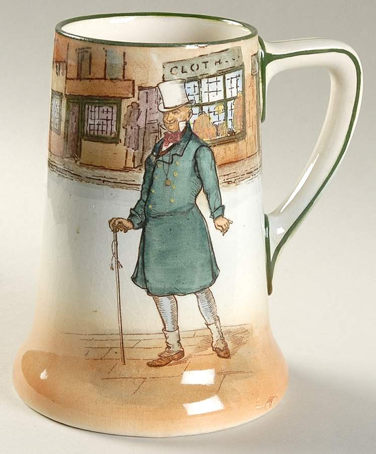 Dickens (Green Trim) Beer Stein by Royal Doulton-1