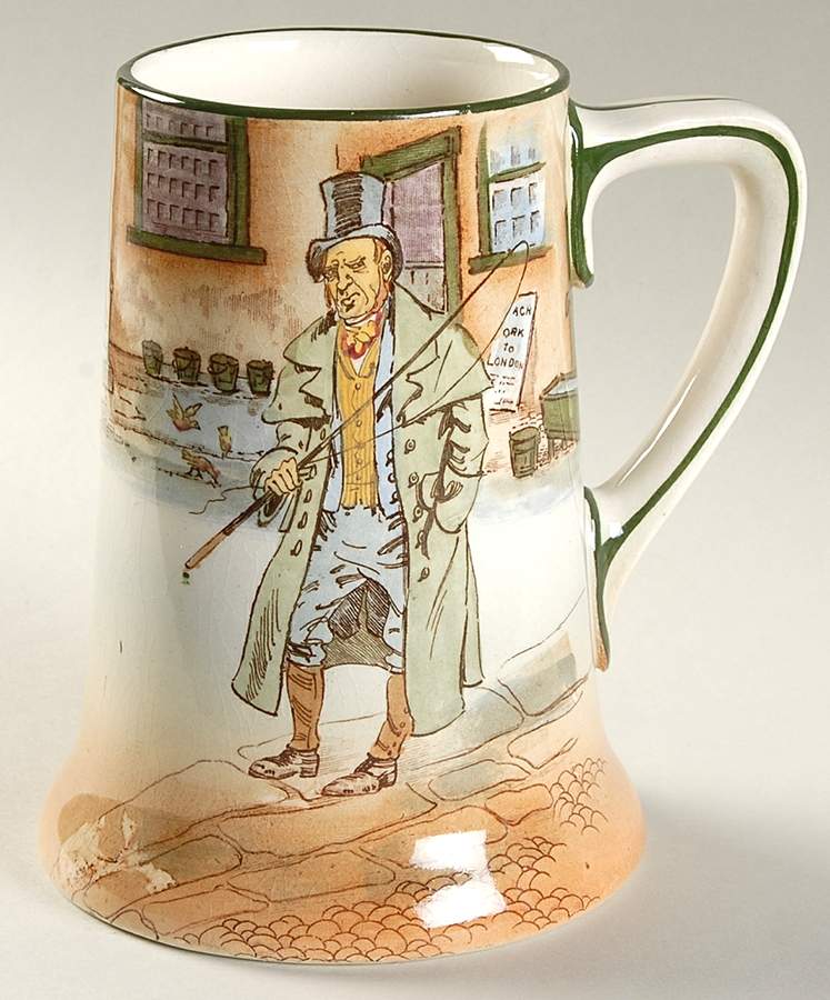 Dickens (Green Trim) Beer Stein by Royal Doulton-1