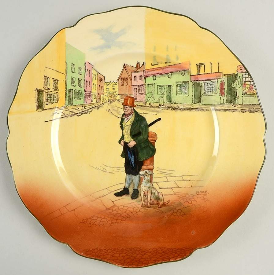Dickens (Green Trim) Dinner Plate by Royal Doulton-1