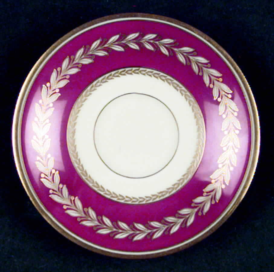 Aristocrat Red Saucer for Demitasse Cup by Royal Ivory (Czech, Germany)-1