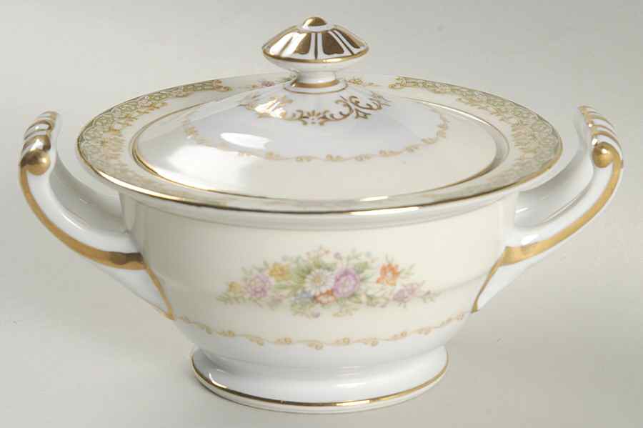 RO11 Sugar Bowl & Lid by Rose (Japan)-1
