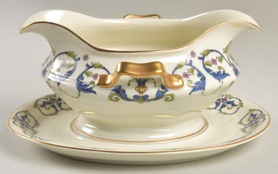 1980 Round Gravy Boat/Attached Underplate by Rosenthal - Continental-1