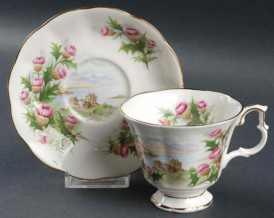 Ancestral Series Footed Cup & Saucer Set by Royal Albert-1