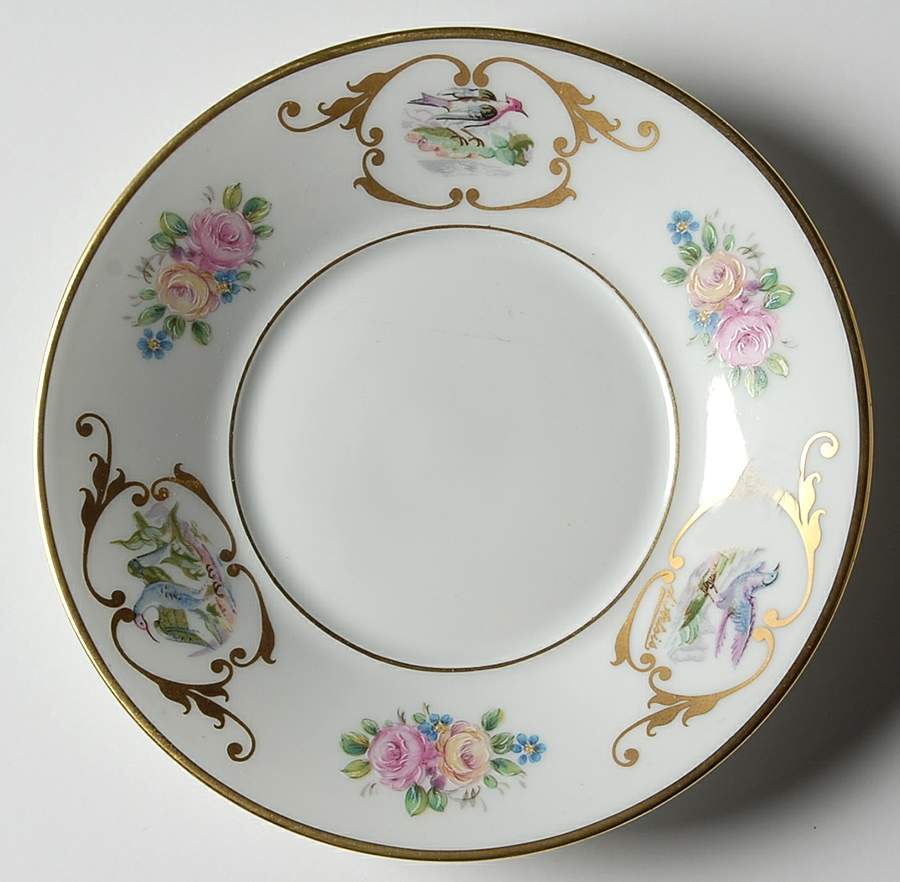 Oiseaux Roses (Smooth) Saucer by Royale (France)-1