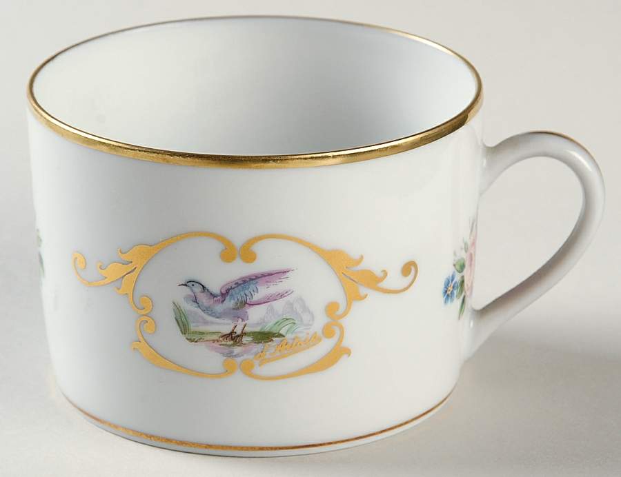 Oiseaux Roses (Smooth) Flat Cup by Royale (France)-1