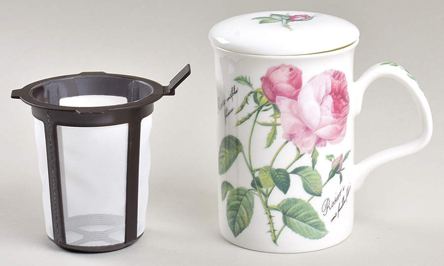 Redoute Roses Lancaster Mug & Lid w/Plastic Infuser by Roy Kirkham-1