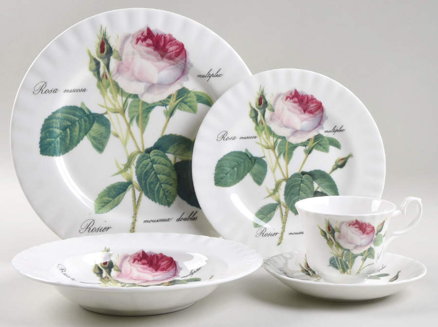 Redoute Roses 5 Piece Place Setting by Roy Kirkham-1