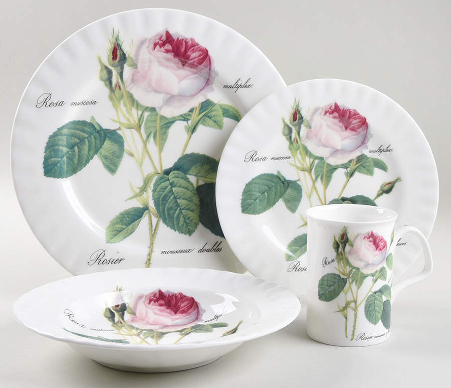 Redoute Roses 4 Piece Place Setting by Roy Kirkham-1
