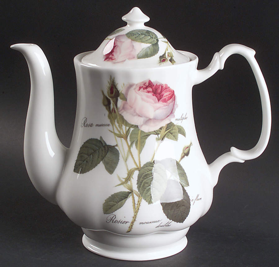 Redoute Roses Coffee Pot & Lid by Roy Kirkham-1