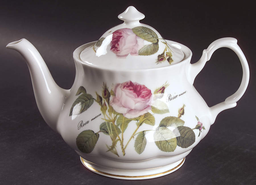 Redoute Roses Teapot & Lid by Roy Kirkham-1